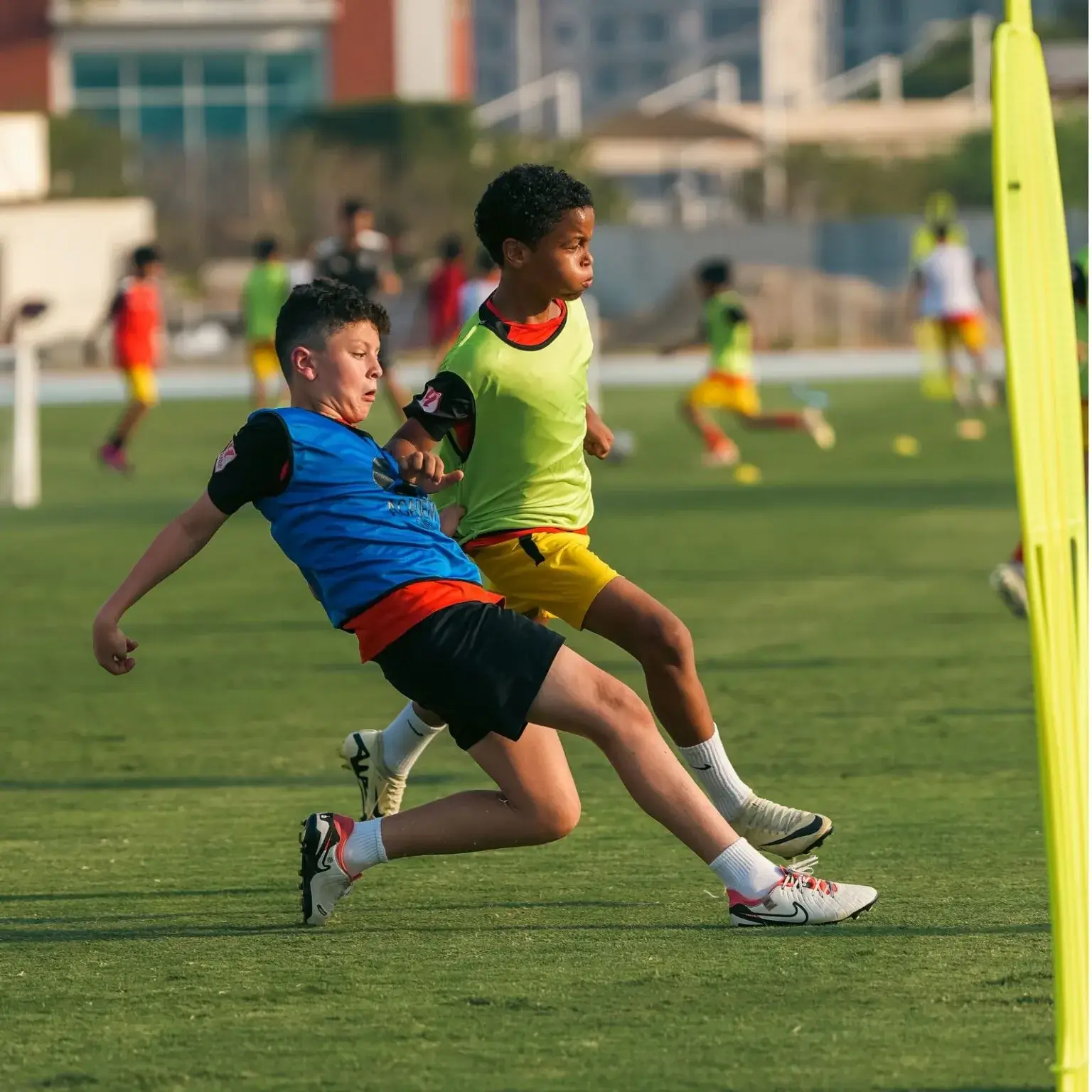 A young male athlete in a blue shirt during the last practice before IBER Cup.