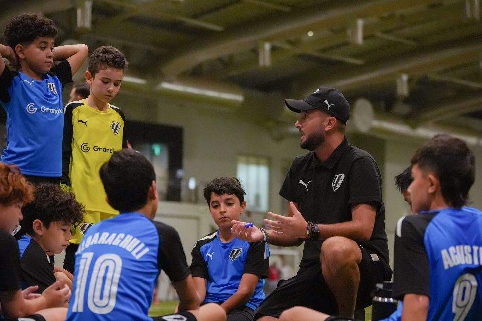 Coach Manel Ramon with his team LaLiga Academy Dubai U12 Advanced who scored 12 goals and did not concede even 1 goal