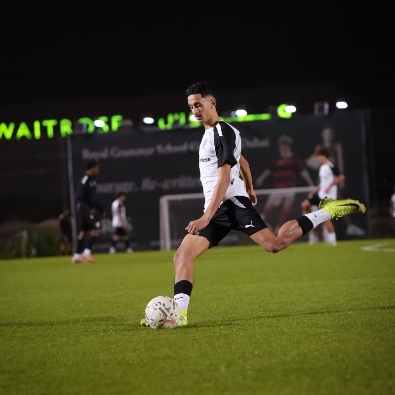 A young football player in la liga dubai HPC program at Dubai Sports City